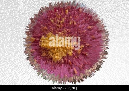 pink purple abstract exploding extruding background concept explosion abstract Stock Photo