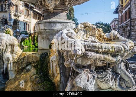 Rome, Italy - February 26, 2018: Fountain of the Frogs in winter time Stock Photo
