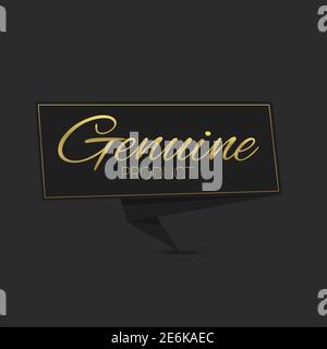 Genuine quality label template Stock Vector