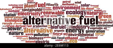 Alternative fuel word cloud concept. Collage made of words about alternative fuel. Vector illustration Stock Vector