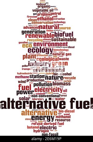 Alternative fuel word cloud concept. Collage made of words about alternative fuel. Vector illustration Stock Vector