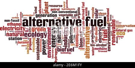 Alternative fuel word cloud concept. Collage made of words about alternative fuel. Vector illustration Stock Vector