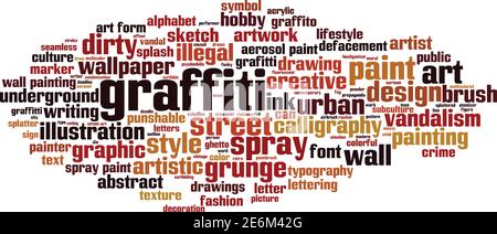 Graffiti word cloud concept. Collage made of words about graffiti. Vector illustration Stock Vector