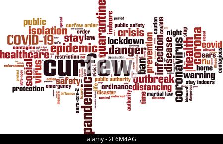 Curfew word cloud concept. Collage made of words about curfew. Vector illustration Stock Vector