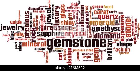 Gemstone word cloud concept. Collage made of words about gemstone. Vector illustration Stock Vector