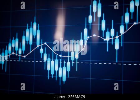 Stock market trading investment candlestick graph. Finance and economy concept Stock Photo