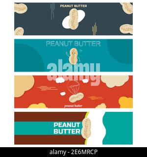 Peanut butter vector label design templates illustration package Stock Vector