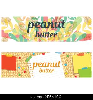 Peanut butter vector label design templates illustration package Stock Vector