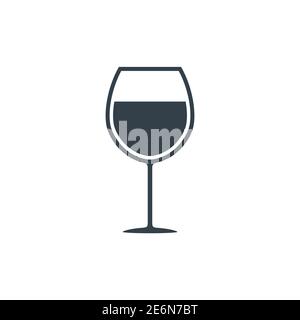Glass wine icon. Drink silhouette symbol. Vector isolated on white Stock Vector