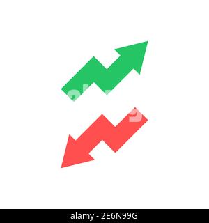 Rissing and falling arrow icon. Business concept. Increase and decrease sign. Vector isolated on white. Stock Vector