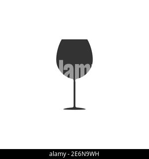 Glass wine icon. Drink silhouette symbol. Vector isolated on white Stock Vector