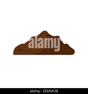 Pile of ground. Nature element vector illustration. Heap of soil. Isolated on white. Stock Vector