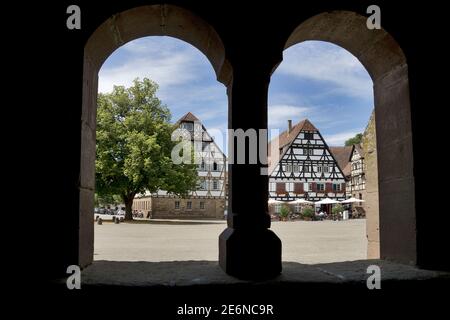 Maulbronn Monastery, Germany (cloister): is a former Cistercian abbey located at Maulbronn, Baden-Württemberg. Stock Photo