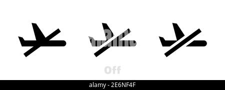 Flight mode line icon. Airplane mode sign. Turn device offline symbol. Linear style flight mode icon. Stock Vector