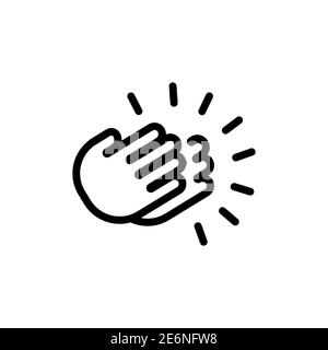 Clapping Hands icon. Thank you sign mockup, sticker template. Stock Vector