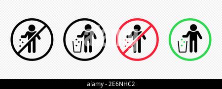 Do not litter icon. Keep area clean concept. Vector EPS 10 Stock Vector