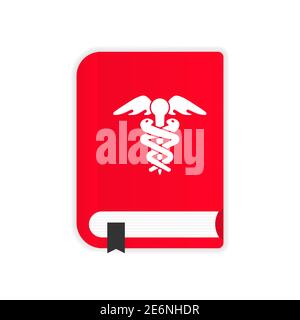 Medical book icon. Healthcare knowledge base. Medical reference books, textbooks, encyclopedia. Vector EPS 10 Stock Vector