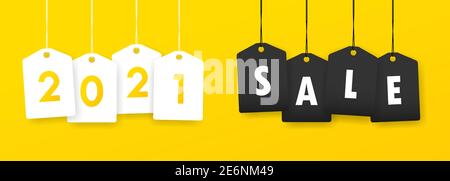 2021 sale banner. Sale design template. Discount tag. Vector on isolated background. EPS 10. Stock Vector