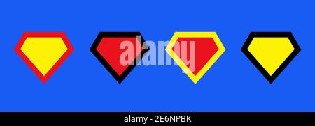 Superhero icon, modern and flat logo. Shield emblem. Vector EPS 10 Stock Vector