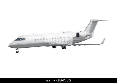 Passenger small aircraft isolated on white background. Stock Photo