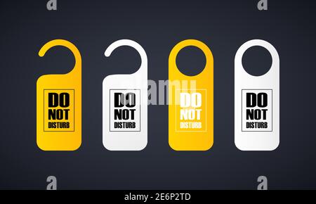 Do not disturb sign set. Hotel room. Vector on isolated background. EPS 10. Stock Vector