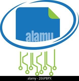 Digitization, data protection, data backup, logo, icon Stock Vector