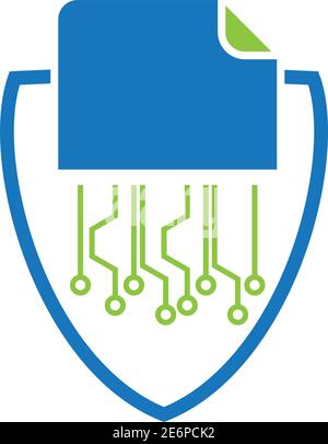 Digitization, data protection, data backup, logo, icon Stock Vector