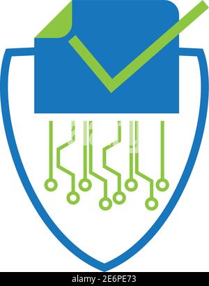 Digitization, data protection, data backup, logo, icon Stock Vector