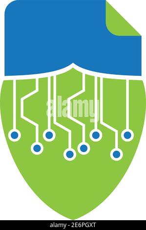 Digitization, data protection, data backup, logo, icon Stock Vector