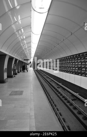 Subway station in Prague Stock Photo