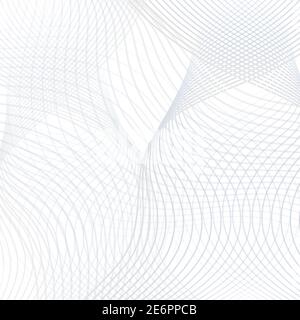Light gray grid pattern. Abstract modern background. Technology thin undulating curves. Vector wavy line art concept for industrial design. EPS10 Stock Vector