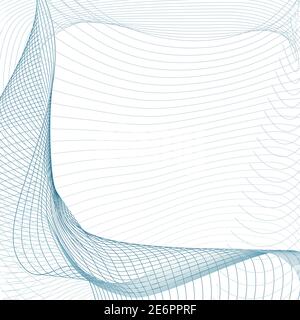 Abstract waving light blue lines. Technology concept. Vector background. Line art futuristic design. Modern scientific wave pattern on white. EPS10 Stock Vector