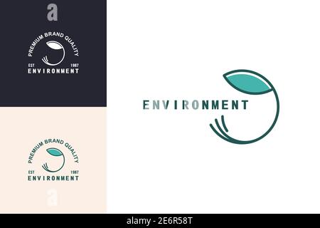 Simple Seed logo, agriculture or environmental care logo design concept. Stock Vector