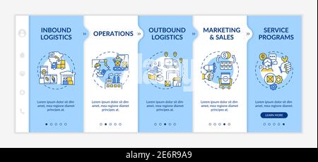 Value chain components onboarding vector template Stock Vector