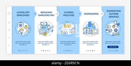 Cost cutting measures onboarding vector template Stock Vector