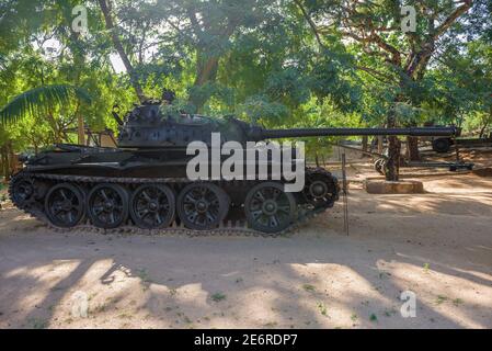 TRINCOMALI, SRI LANKA - FEBRUARY 10, 2020: Czechoslovak tank Т-55 at the Orr's Hill Military Museum. View to Profile Stock Photo