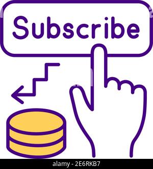Making money with subscriptions RGB color icon Stock Vector