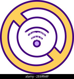 No Internet access RGB color icon Stock Vector
