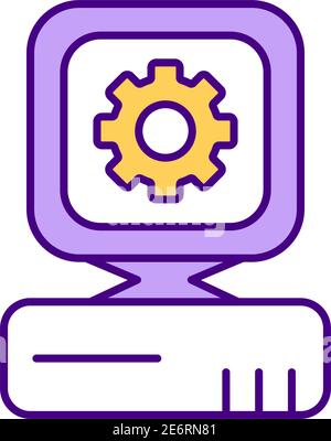 Equipment upgrade RGB color icon Stock Vector