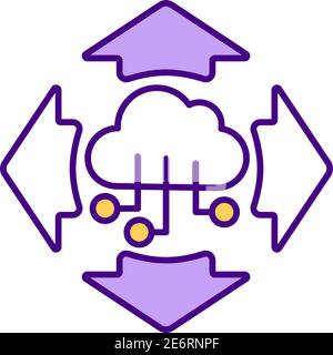 Cloud scalability RGB color icon Stock Vector