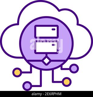 Cloud storage RGB color icon Stock Vector