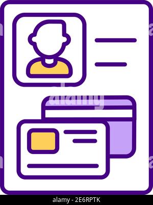 Sensitive personal identifying information RGB color icon Stock Vector