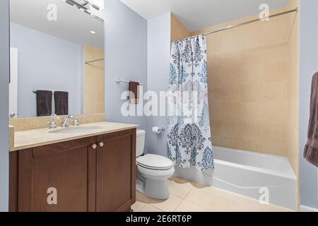 Apartment interior in Chicago overlooking Lake Michigan Stock Photo