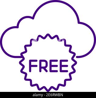 Free cloud storage RGB color icon Stock Vector