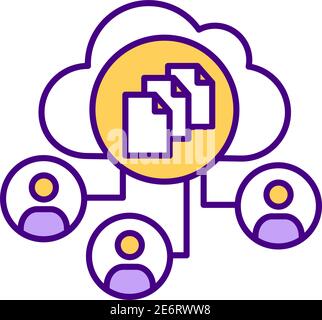 SaaS project management RGB color icon Stock Vector