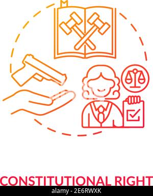 Constitutional right red gradient concept icon Stock Vector