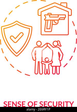 Sense of security red gradient concept icon Stock Vector