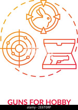 Guns for hobby red gradient concept icon Stock Vector