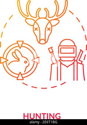 Hunting red gradient concept icon Stock Vector