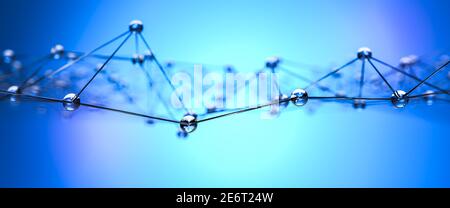An abstract image of a grid of glass spheres. Very shallow depth of field. Connectivity, complexity and networking concept Stock Photo